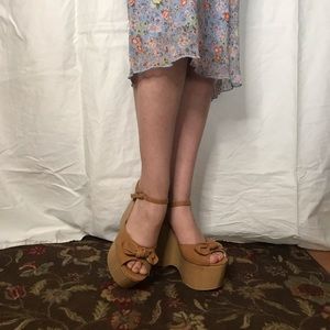 BAIT Footwear Beige 1970s Wedge Heels Odessa